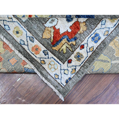 9'9"X13'4" Vintage Gray Vegetable Dyes Angora Oushak Oriental Rug