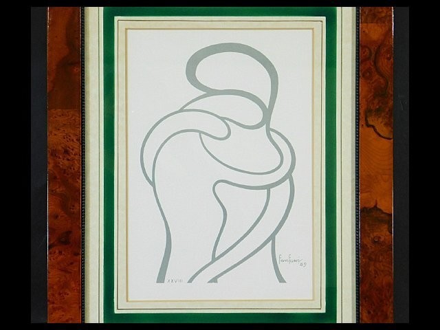Amintore Fanfani Abbraccio (1989) Signed Lithograph Xxviii/Xxx  Framed Italia