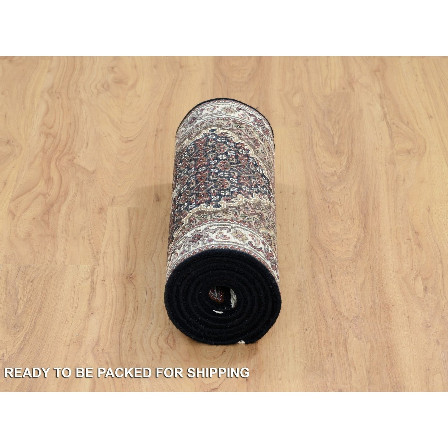 2'X8'1" Black Tebraz Mahi 175 Kpsi Pure Wool Hand Knotted Runner Rug