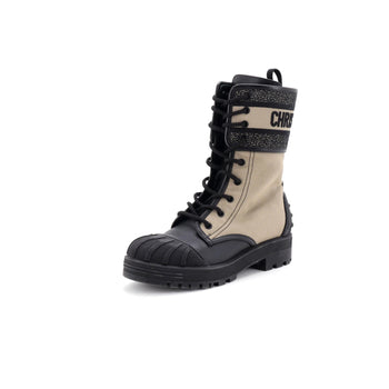 Christian Dior Women'S D-Major Ankle Boots Technical Fabric With Leather