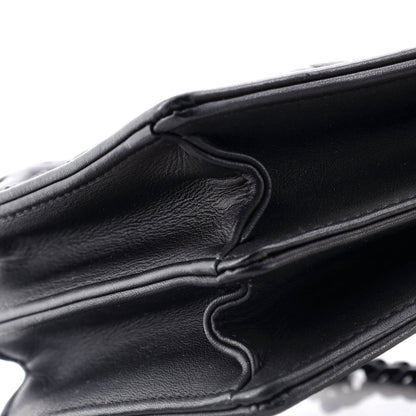 Christian Dior Ultra Matte Diorama Vertical Clutch On Chain Studded Leather