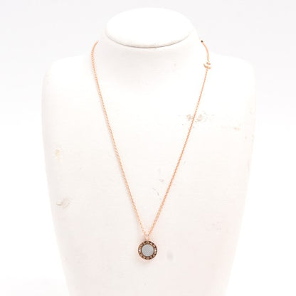 Bvlgari Bvlgari Onyx And Shell Diamond Necklace In Pink Gold 750Pg