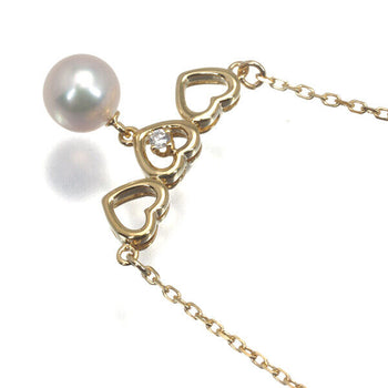 MIKIMOTO Necklace Akoya Pearl 6.5mm Diamond Heart
