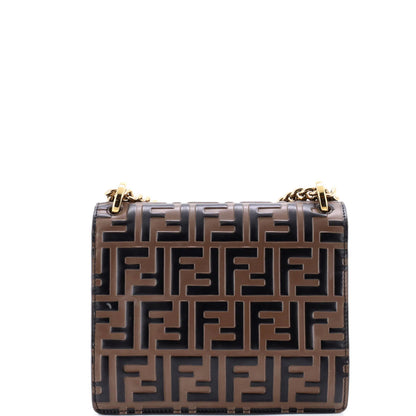 Fendi Kan U Shoulder Bag Zucca Embossed Leather Small