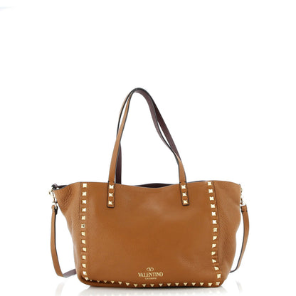 Valentino Garavani Rockstud Reversible Convertible Tote Leather Small