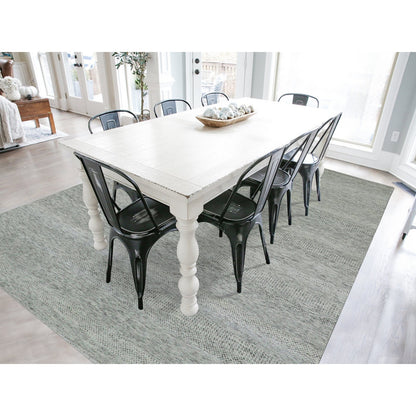 9'X12'4" Laid Back Gray Grass Undyed Wool Hand Knotted Oriental Rug