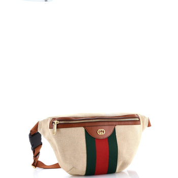 Gucci Zip Belt Bag Vintage Web Canvas Large