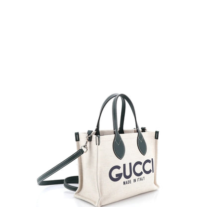 Gucci Logo Shopper Tote Printed Canvas Small