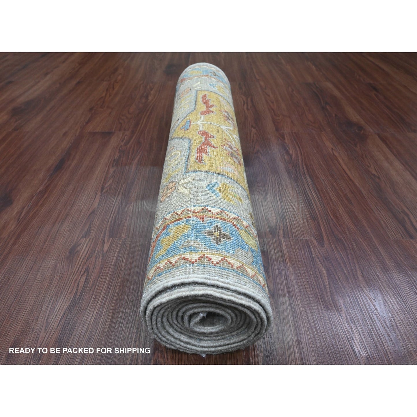 2'8"X10'2" Gray Caucasian Akstafa Design Hand Knotted All Wool Runner Rug