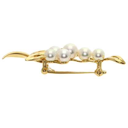 Mikimoto Pearl Pearl Brooch K18 Yellow Gold