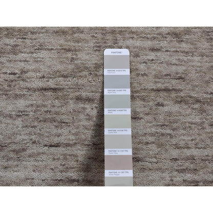 2'7"X18'2" Taupe Natural Colors Pure Wool Gabbeh Runner Hand Loomed Rug