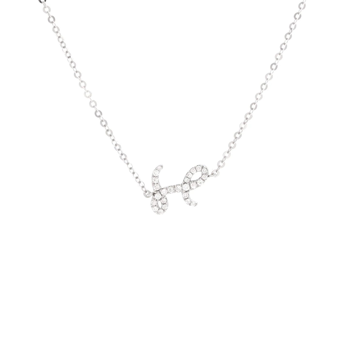 Anita Ko Initial Pendant Necklace 18K White Gold And Diamonds