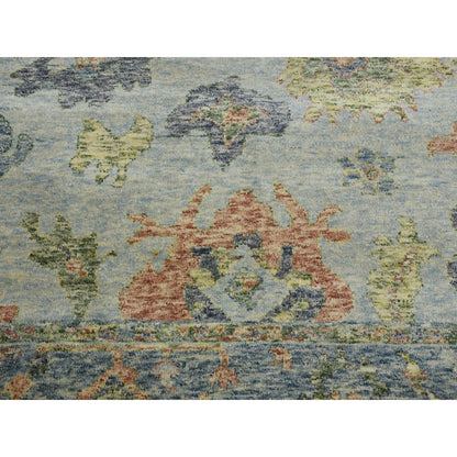 8'X10' Gray Soft Wool Hand Knotted Oushak Salt And Pepper Design Rug