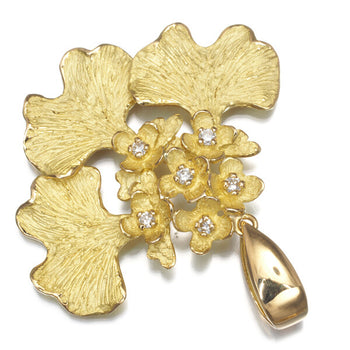 Ikeda Keiko Pendant Oncidium Diamond 0.12Ct