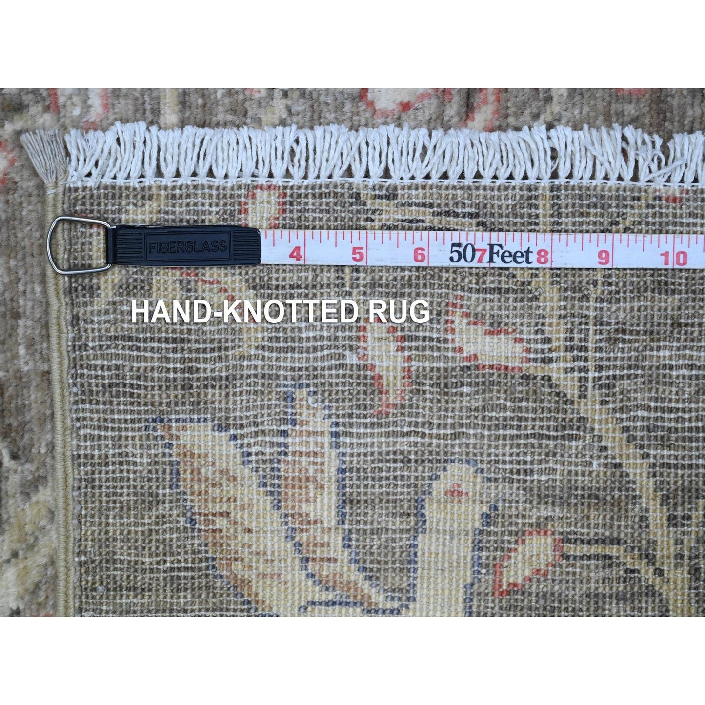 2'6"X6'2" Gray Birds Of Paradise Hand Knotted Wool Runner Oriental Rug