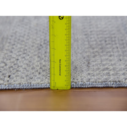 2'5"X18'6" Scorpion Gray Undyed Wool Hand Knotted Xl Runner Grass Rug