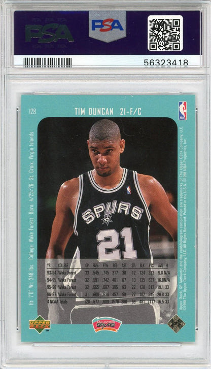 Tim Duncan 1997 Upper Deck Sp Card #128 (Psa)