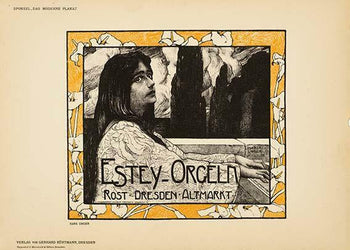 Estey Orgelm By Unger Das Moderne Plakat 1897 Original Stone Lithograph