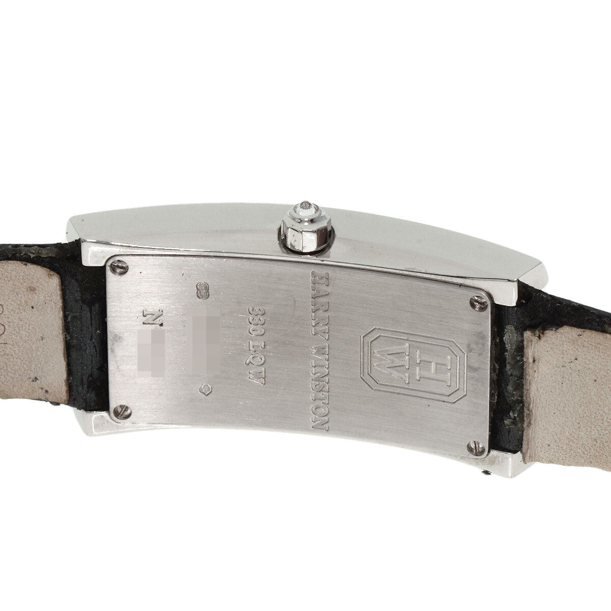 Harry Winston Avenue C Watches 330Lqw K18 White Gold/Leather X Satin Ladies