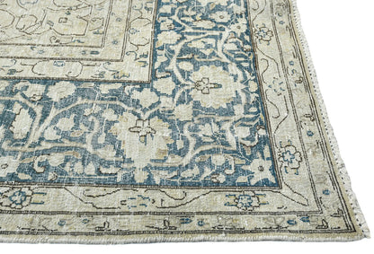 Handmade Muted Floral Distressed 10X13 Ft Vintage