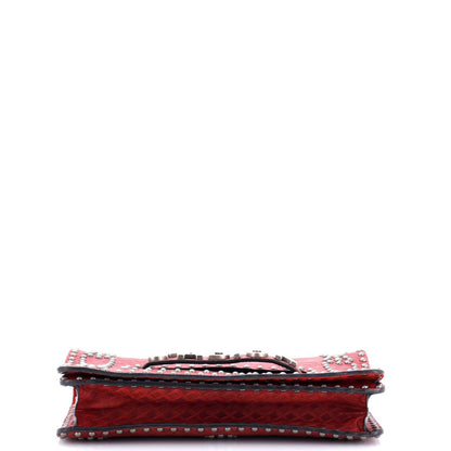 Christian Dior J'Adior Flap Bag Studded Embossed Leather Medium