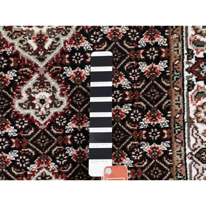 2'8"X10'1" Black Tebraz Mahi Fish Design Runner Hand Knotted Rug