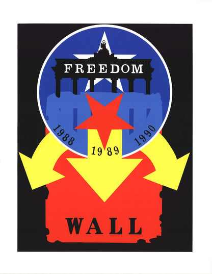 Yello ROBERT INDIANA The Wall 22" x 17" Serigraph 1997 Pop Art Black Blue Red