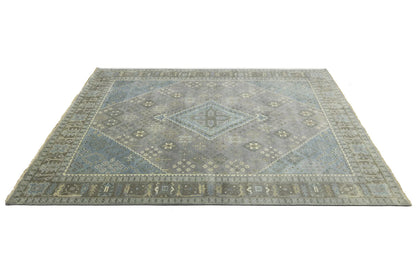 Handmade 9x12 ft Tribal Geometric Oriental Rug Muted Color Carpet