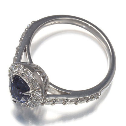 Colour-Change Spinel 1.106Ct Diamond Pear-Shaped Classic Ring 900 Platinum