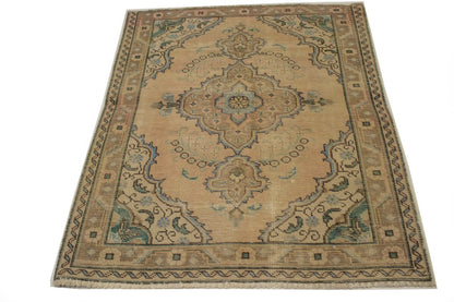 Antique Vintage Oriental Rug Peach Muted