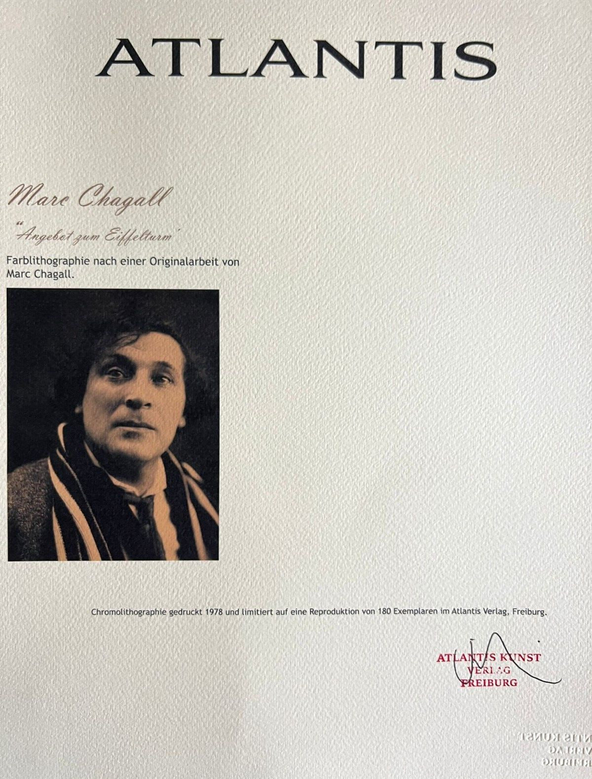 Marc Chagall Lithograph Coa Signed Op Numbered
