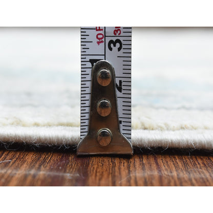 2'8"X15'4" Ivory Hand Knotted Soft Wool Afghan Angora Oushak Runner Rug