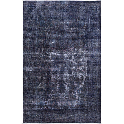 6'5"X10'3" Blue Overdyed Semi Antique Tebraz Hand Knotted Oriental Rug