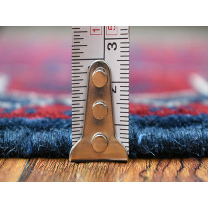 Rug 2'8"x9' Red Afghan Khamyab Wool Geometric Design Hand Knotted Runner