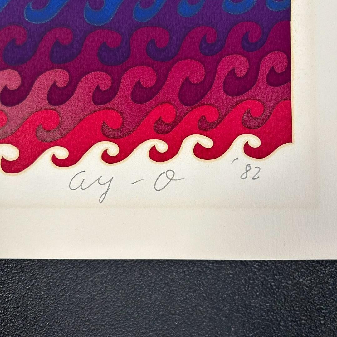 Ay-O Signed Silkscreen "Transparent Bird-Wave" 1982 Limited Ed. 15/80 Rainbow