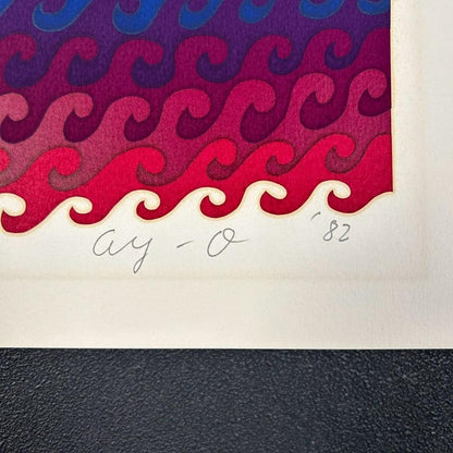 Ay-O Signed Silkscreen "Transparent Bird-Wave" 1982 Limited Ed. 15/80 Rainbow