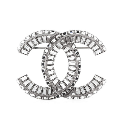 Chanel Cc Brooch Metal With Crystals