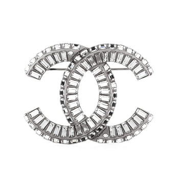 Chanel Cc Brooch Metal With Crystals
