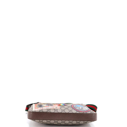 Gucci Courrier Zip Messenger Gg Coated Canvas With Applique Medium