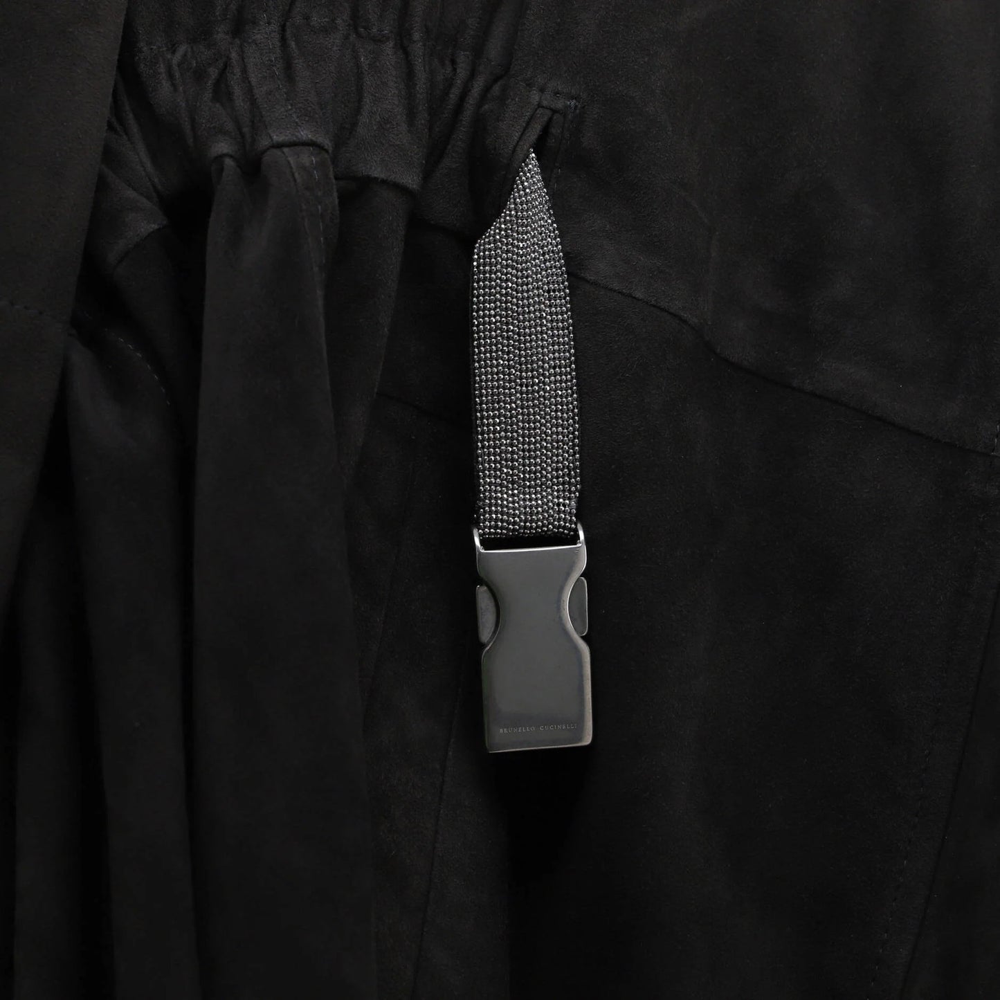 Brunello Cucinelli Women'S Cropped Sleeve Belted Zip Jacket Suede