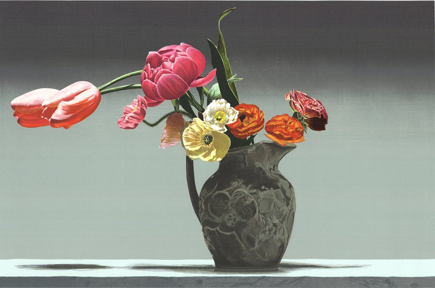 Ben Schonzeit Wedgewood " Serigraph Contemporary Pink, Orange, Y