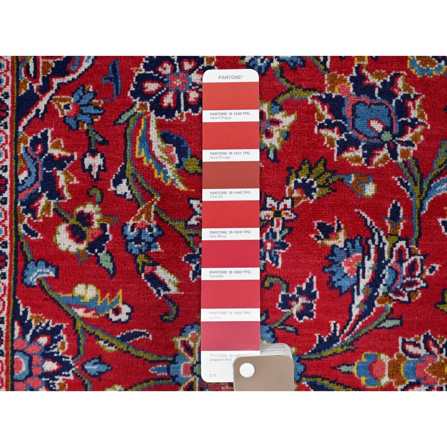 9'5"X13' Red Hand Knotted Wool Vintage Zoroastrian Kishoon Secured Rug