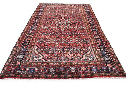 Red Vintage Hand-Knotted Tribal Rug 5X9 ft Farmho