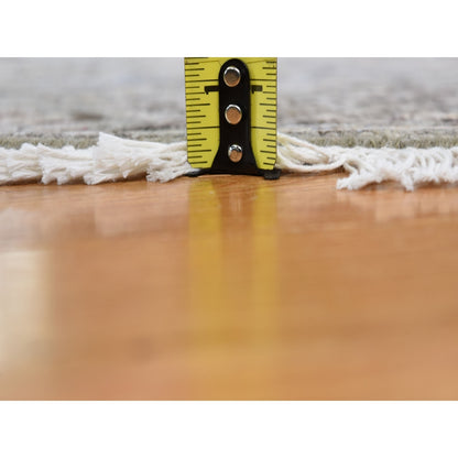 5'1"X5'1" Textured Wool And Silk Mughal Inspired Round Hand Knotted Rug