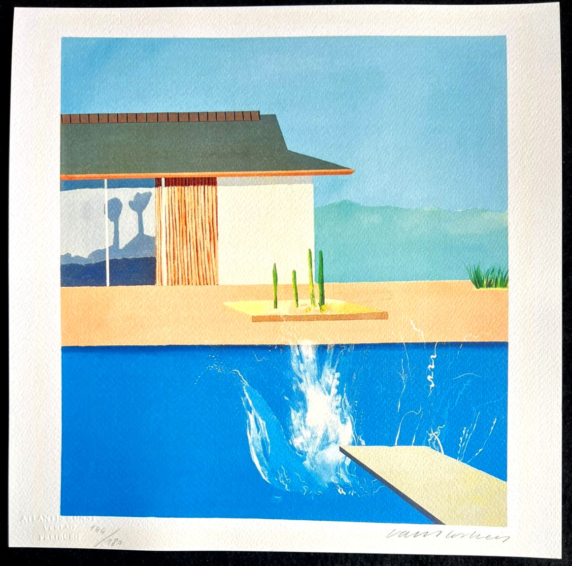 David Hockney Lithograph Handmade Coa Signed Op
