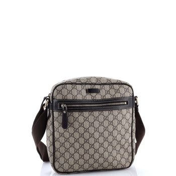 Gucci Front Zip Messenger Gg Coated Canvas Medium
