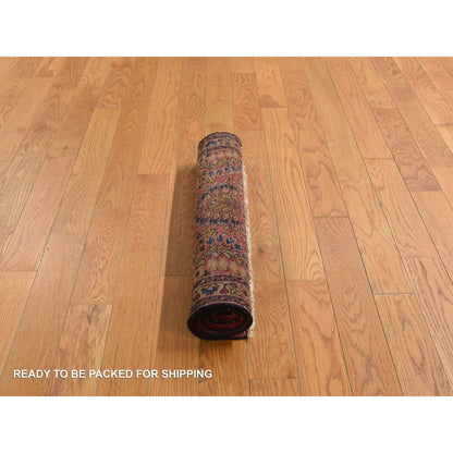 2'X2'6" Red Mat Antique Zoroastrian Sarouk Hand Knotted Oriental Rug