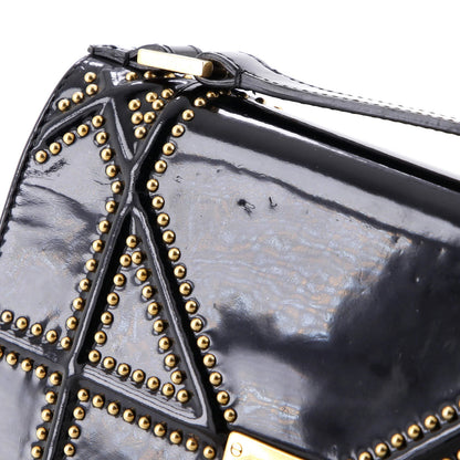 Christian Dior Diorama Chain Flap Clutch Studded Patent