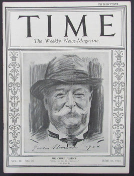 Time Magazine Vol Iii No 26 June 30, 1924 William Hoeard Taft 183265