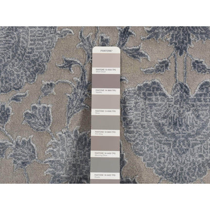 5'7"X7'10" Gray Kishoon Design 250 Kpsi Wool And Silk Hand Knotted Rug